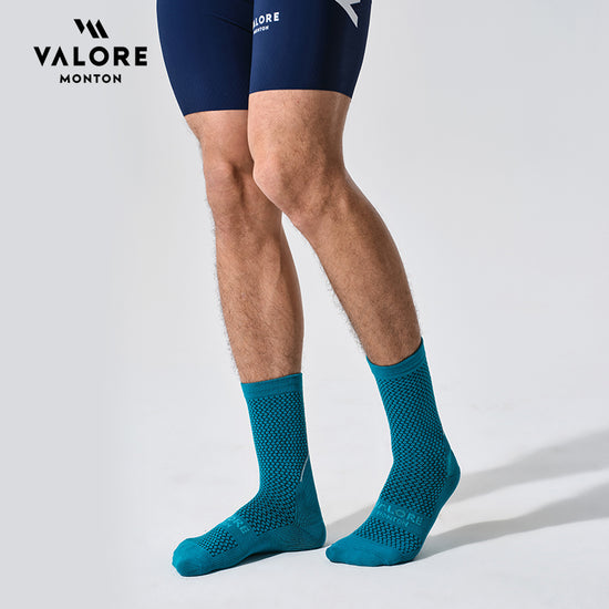 blue cycling socks