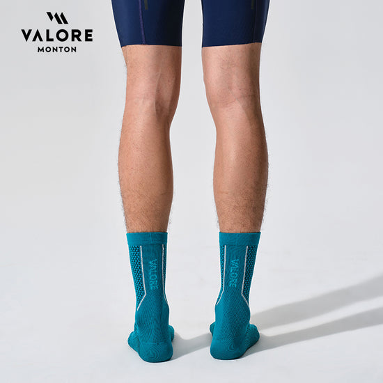 blue cycling socks