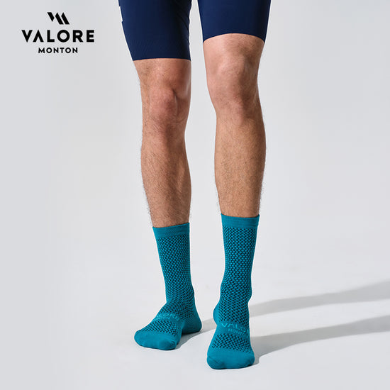 blue cycling socks