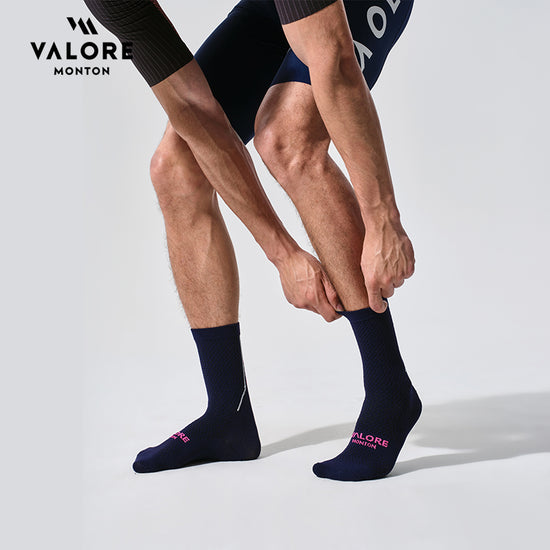 blue cycling socks