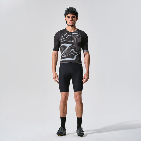 black cycling jersey