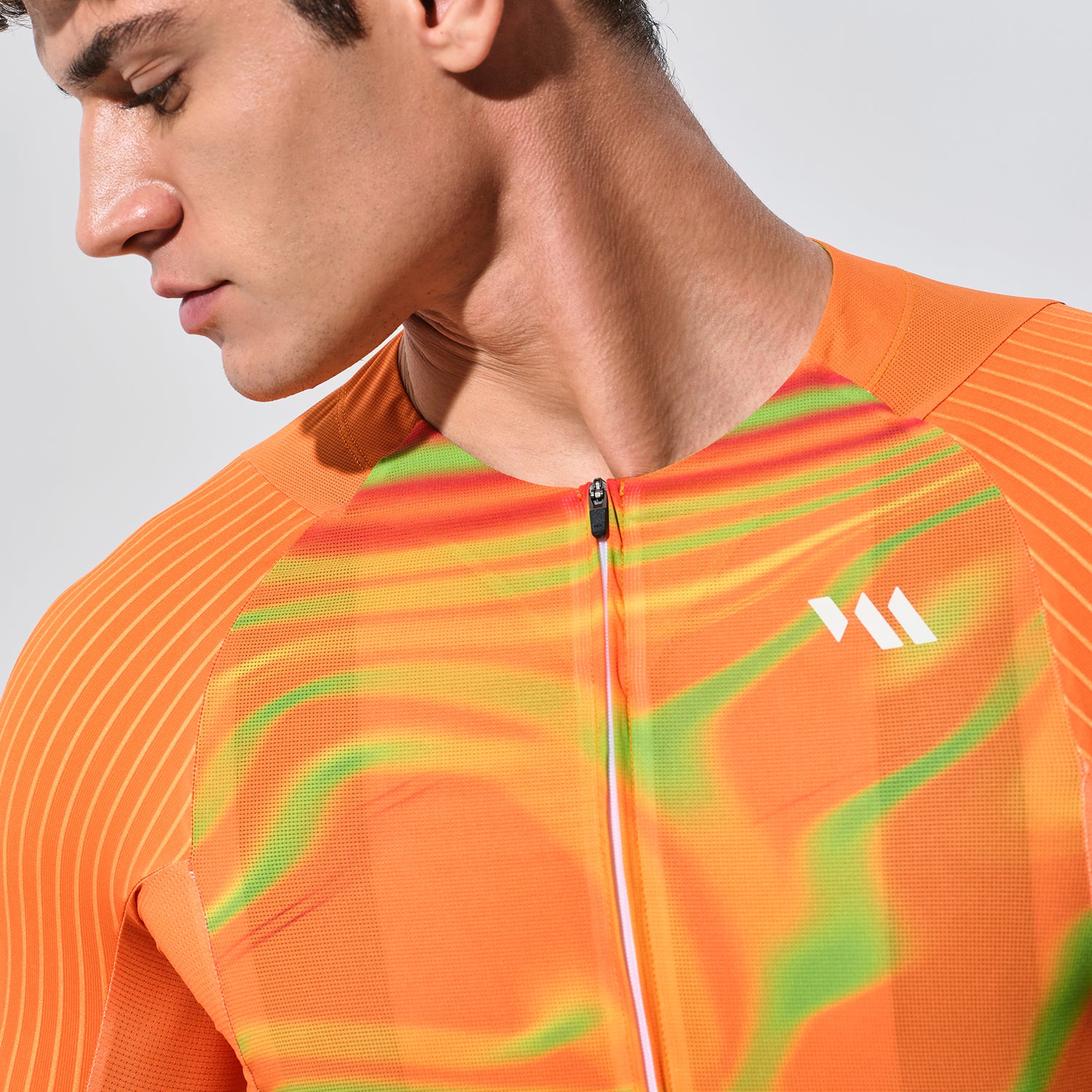 orange cycling jersey