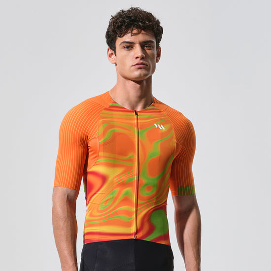 orange cycling jersey