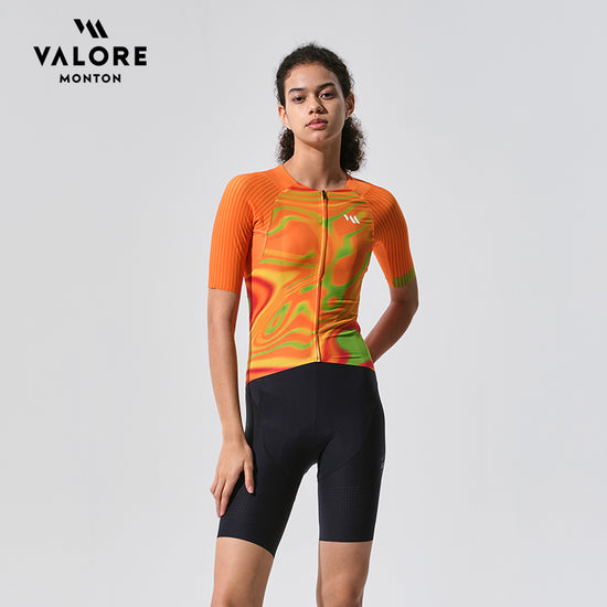 orange cycling jersey