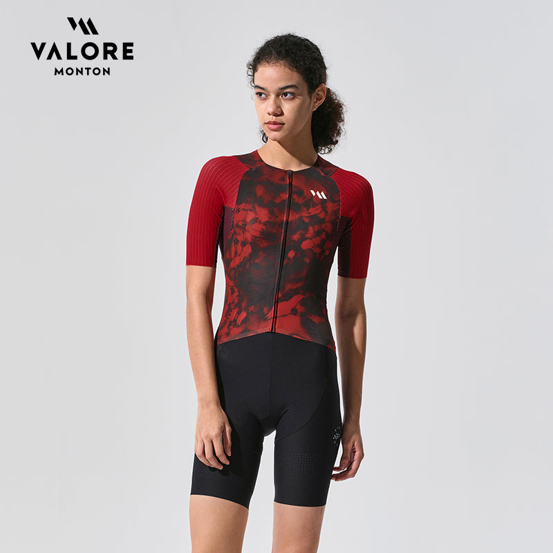 red cycling jersey