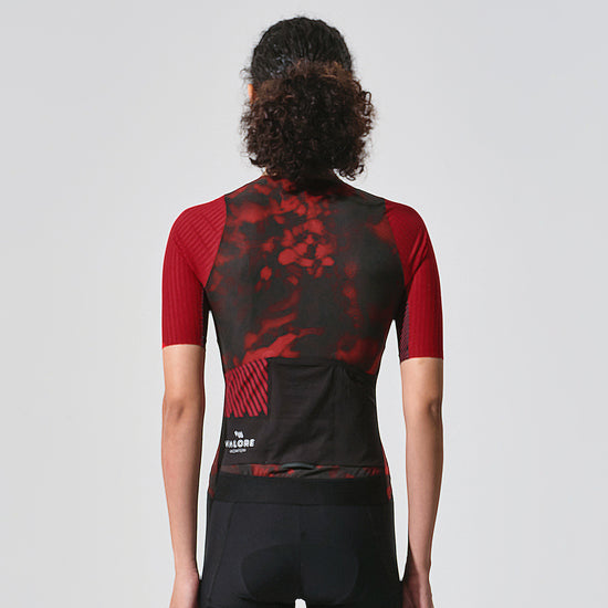 red cycling jersey